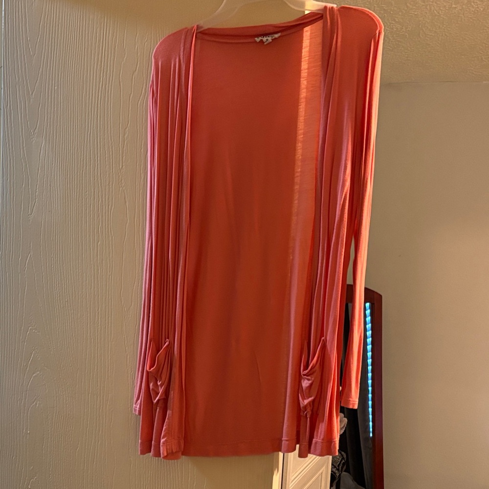 Lily Star Coral Open-Front Cardigan